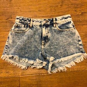 PACSUN High Rise Festival denim shorts.